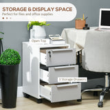 3 Drawer File Cabinet with Wheels, Vertical Filing Cabinet with Lock