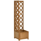 Jardinière Surélevée Bois avec Treillis pour Plantes Grimpantes, 16