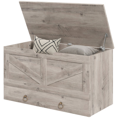 31.5 Inches Storage Chest, Storage Trunk with 2 Safety Hinges for Living Room
