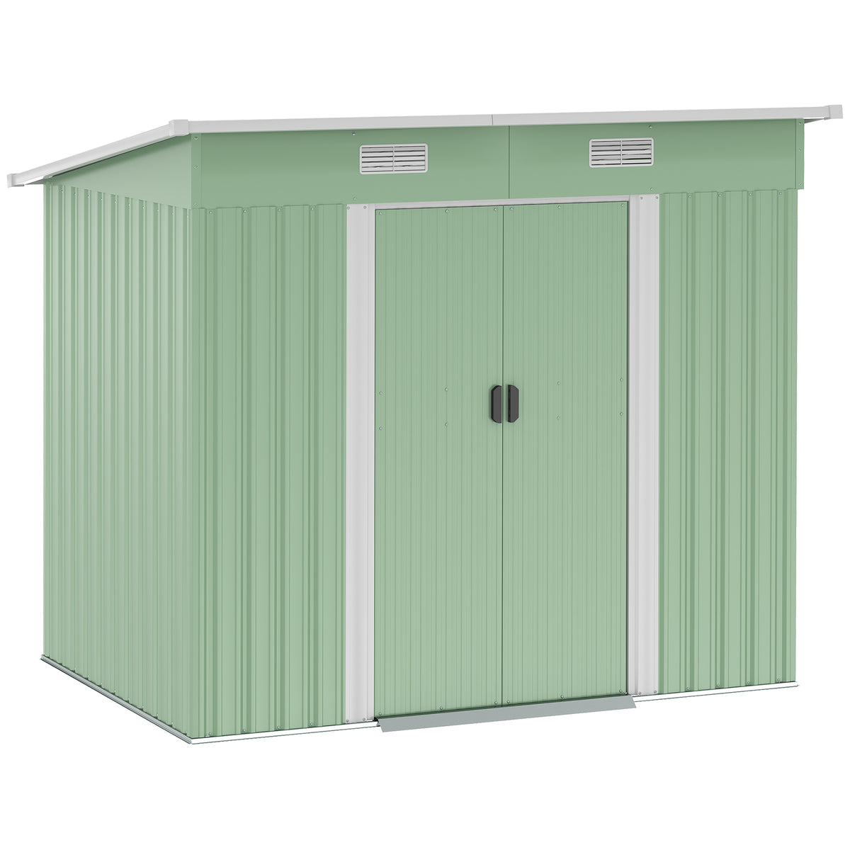7'x 4' Metal Patio Storage Shed Garden Lockable Shed Tool Utility Storage Unit