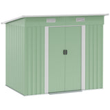 7'x 4' Metal Patio Storage Shed Garden Lockable Shed Tool Utility Storage Unit