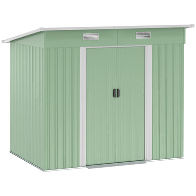 7'x 4' Metal Patio Storage Shed Garden Lockable Shed Tool Utility Storage Unit