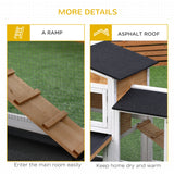 2-tier Wood Rabbit Hutch Backyard Bunny Cage Small Animal House w/ Ramp and Outdoor Run