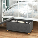 Storage Ottoman Bench, Velvet Upholstered Foldable Ottoman Footrest, Foot Stool with Wood Legs for Living Room