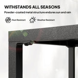 Outdoor Coffee Table 2-Tier Patio Coffee Table with Storage Shelf, Adjustable Feet for Garden Balcony Poolside
