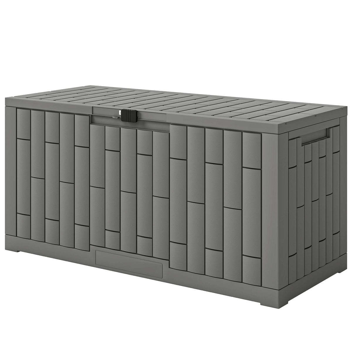 80 Gallon Resin Deck Box, Lockable Outdoor Storage Box