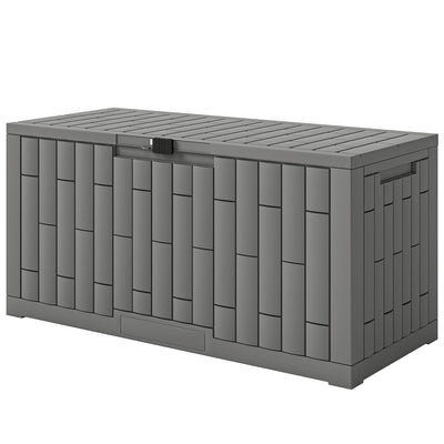 80 Gallon Resin Deck Box, Lockable Outdoor Storage Box