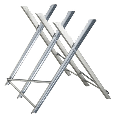 Portable Sawhorse Heavy Duty Cutting Stand Steel Adjustable Work Support, Foldable Sawhorse Stand 220 lbs Weight Capacity