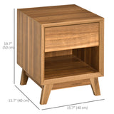 Bedside Table for Bedroom, Nightstand with Drawer and Shelf