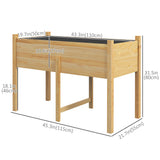 Jardinière en bois surélevée avec trous de drainage pour légumes, lit de jardin extérieur, 45,3x21,7x31,5po