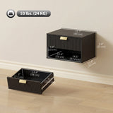 Ensemble de 2 tables de chevet murales, tables de nuit flottantes avec tiroir cannelé et tablette ouverte pour chambre