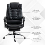 Ergonomic Office Chair with Back Support, PU leather Executive Office Chair with High Back, Retractable Footrest