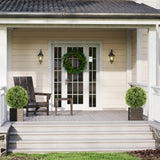 Artificial Boxwood Topiary Trees Set of 2 with Ground Stake