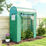 Mini serre, serre de jardin portable avec porte roulante et fenêtres en mailles, 6' x 2' x 6,6'