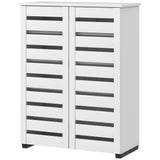 Meuble à chaussures, Meuble à chaussures avec 2 portes à lattes pour 15 paires de chaussures