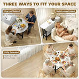 Folding Dining Table, Drop Leaf Table with Open Shelf, Rolling Kitchen Table for Dining Room, Small Spaces