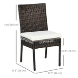 Chaises de salle à manger extérieure en rotin PE avec coussin