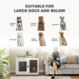 Pet Crate End Table with Water-resistant Cushion or Large Medium Dogs