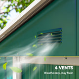 6.5x3.5ft Metal Garden Storage Shed for Outdoor Tool Storage with Double Sliding Doors and Vents