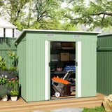 7'x 4' Metal Patio Storage Shed Garden Lockable Shed Tool Utility Storage Unit