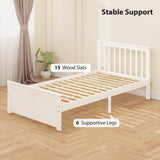 Pine Twin Bed Frame, Wood Storage Bed Frame with Drawers