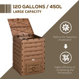Compost Bin, Garden Composter with 80 Vents and 2