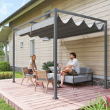 Pergola de patio 13' x 10' avec auvent rétractable