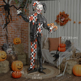 Clown animé Halloween grandeur nature avec yeux rouges lumineux