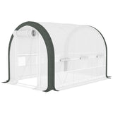 Serre tunnel améliorée 19,5' x 10' x 6,5' avec porte et fenêtres à mailles, 15 étiquettes de plantes et gants