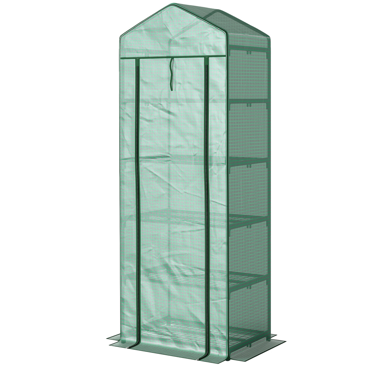 5 Tier Mini Greenhouse, Portable Outdoor Flower Stand with Shelf Clips, Indoor Greenhouse with Steel Frame, 27.25