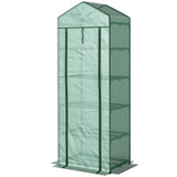 5 Tier Mini Greenhouse, Portable Outdoor Flower Stand with Shelf Clips, Indoor Greenhouse with Steel Frame, 27.25