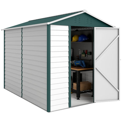 9' x 6' Garden Shed, Outdoor Storage Patio Shed w/ Sloped Roof, Lockable Door for Patio Lawn