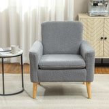 Fauteuil d'accent en tissu, Fauteuil moderne rembourré avec pieds en bois et siège large rembourré