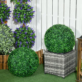 2 Pack Artificial Tree Boxwood Topiary Balls, 15.7 Inch