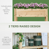Raised Garden Bed with Legs, Elevated Box Planter with Storage Shelf