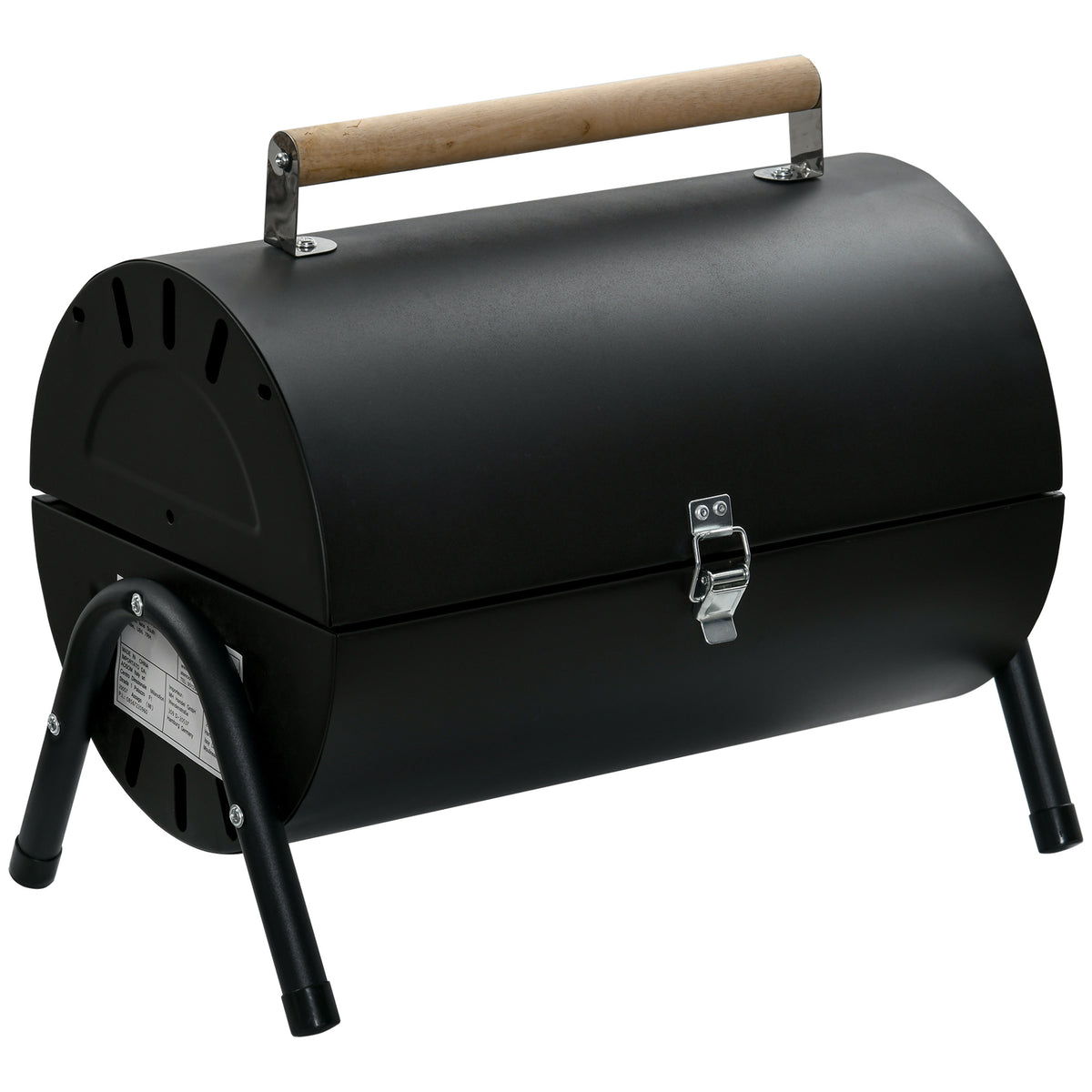 Outdoor Charcoal BBQ Grill, Tabletop Folding Barbecue Grill with Handle, 17.3