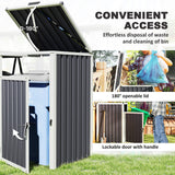 Double Garbage Bin Shed, Lockable Outdoor Storage Shed with Openable Lid, Galvanized Frame for Garden Patio