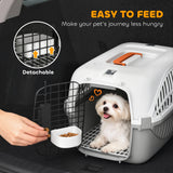 Transporteur pour animaux approuvé par les compagnies aériennes pour mini-chiens et chats avec porte en grillage d'acier