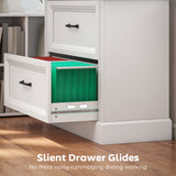 Lateral Filing Cabinet, Farmhouse File Cabinet with 2 Silent Drawers for Letter/A4/Legal Size Files