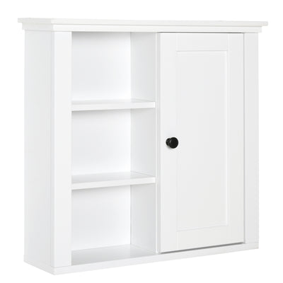 Bathroom Wall Cabinet, Wall Mounted Medicine Cabinet with 3 Open Shelves and Storage Cupboard for Laundry Room