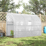 Serre appuyée extérieure pour jardinage avec fenêtres et 2 portes à glissière, 10' x 5' x 7'