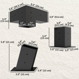 Pergola Kit, 15° Slanted Pergola Bracket Kit with 3-Way Brackets, Wall Mounts for 3.6