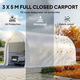10' x 16' Heavy Duty Portable Carport Tent with Zippered Door