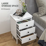 Set of Two Three-Drawer Modern Bedside Tables for Bedroom