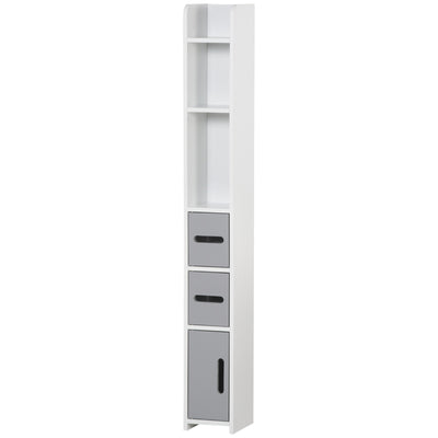 Freestanding Tall Bathroom Cabinet, Narrow Bathroom Storage Cabinet with Shelves and Cupboards
