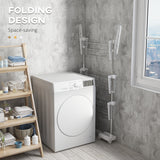 3-Tier Foldable Clothes Drying Rack, Stainless Steel Laundry Rack with 2 Side Wings and 6 Castors, Collapsible Adjustable Clothes Airer for Indoor Outdoor