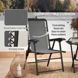 Ensemble bistro patio 3 pièces, ensemble table et chaises pliantes extérieures, ensemble de mobilier patio en métal avec porte-verres