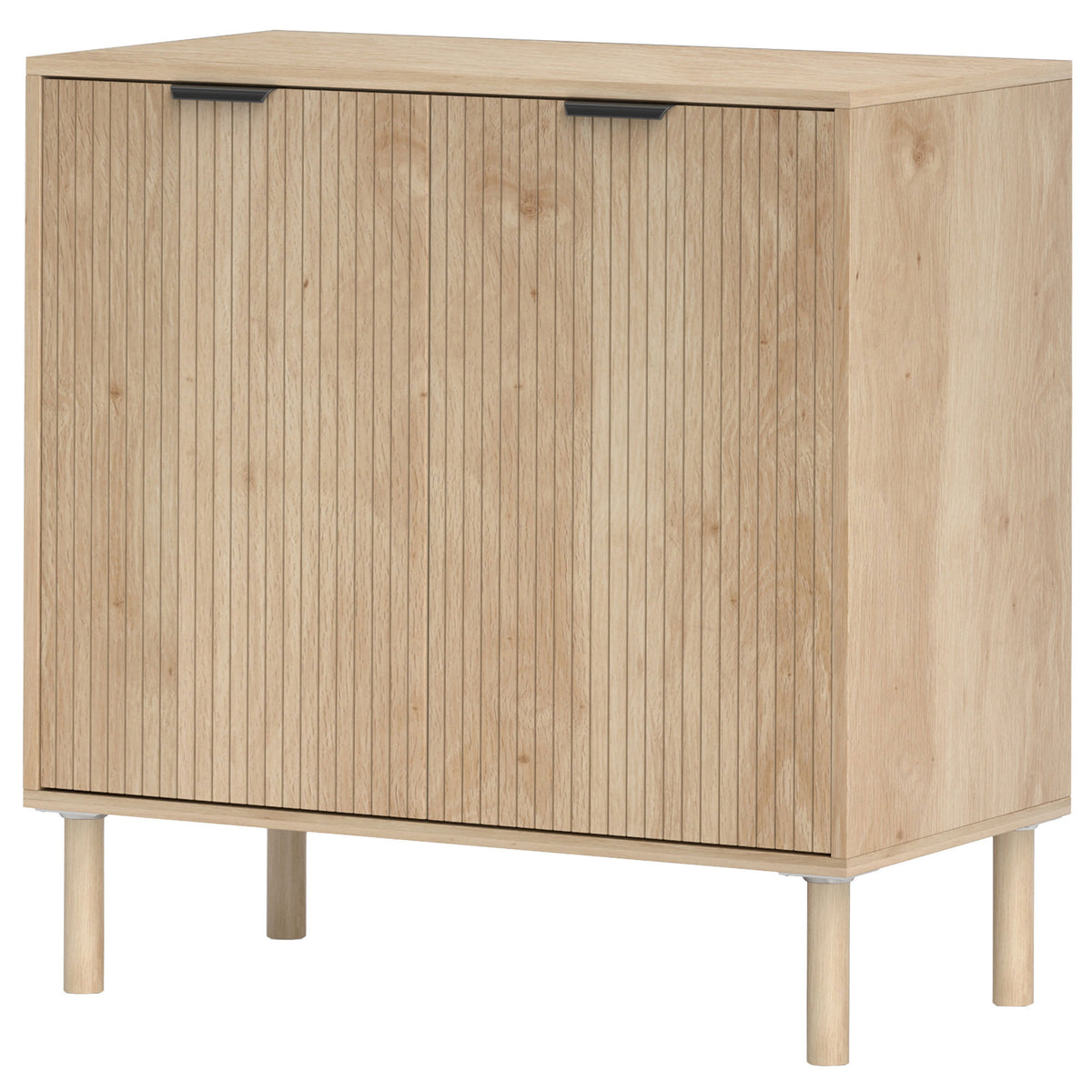 Accent Cabinet with Doors & Adjustable Shelf, Freestanding Console Cabinet with Wood Legs