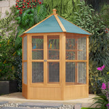 Volière en bois hexagonale 70