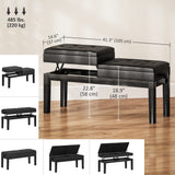 Banc de piano avec rangement, tabouret de piano réglable en hauteur, siège clavier capitonné PU cuir